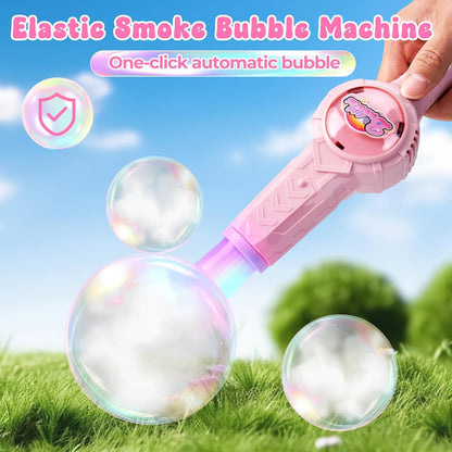Rechargeable Automatic Smoke Bubble Maker,Colorful Lights & Music
