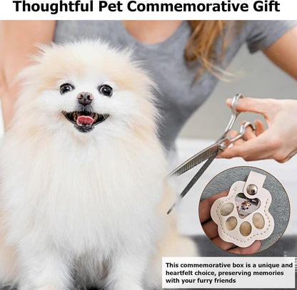 2PCS Personalized Pet Hair Keepsake Box for Dog Cat Memorial Keyring
