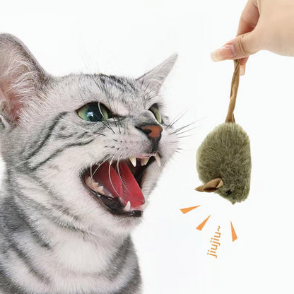 2Pcs Plush Squeaky Plush Cats Toy Automatic Electronic Moving Mouse Kitten Toy