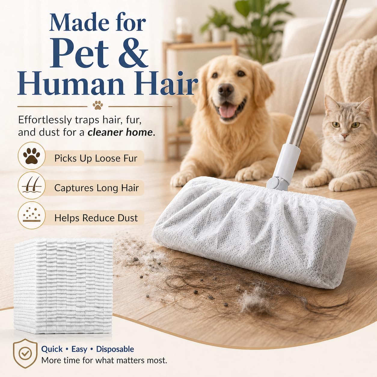 100pcs Broom Cloth Covers Multi-Purpose Microfiber Floor Towel