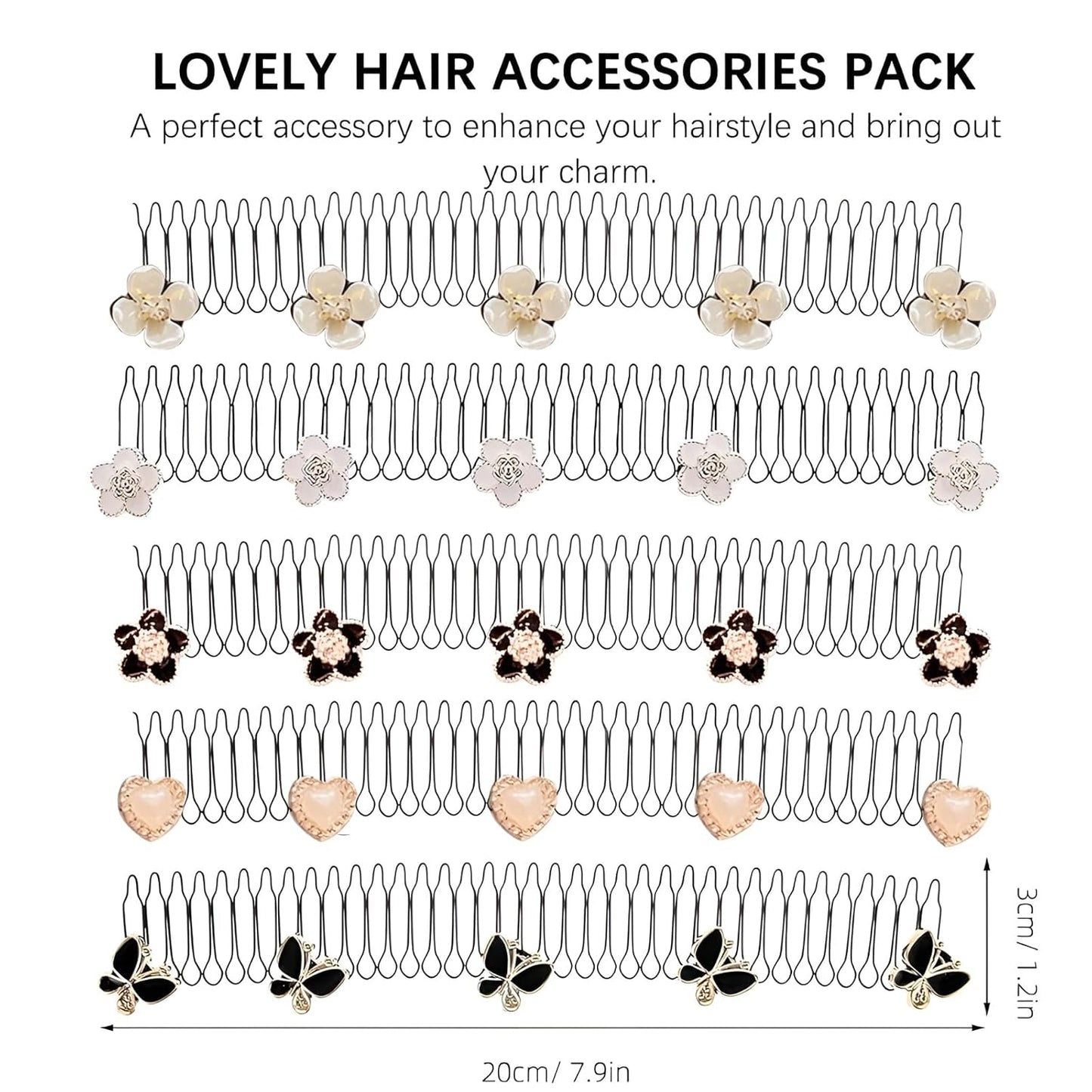 5Pcs Hair Clip Headband Set, Stretch Hair Fixer Comb for Thin Hair&Thick Hair