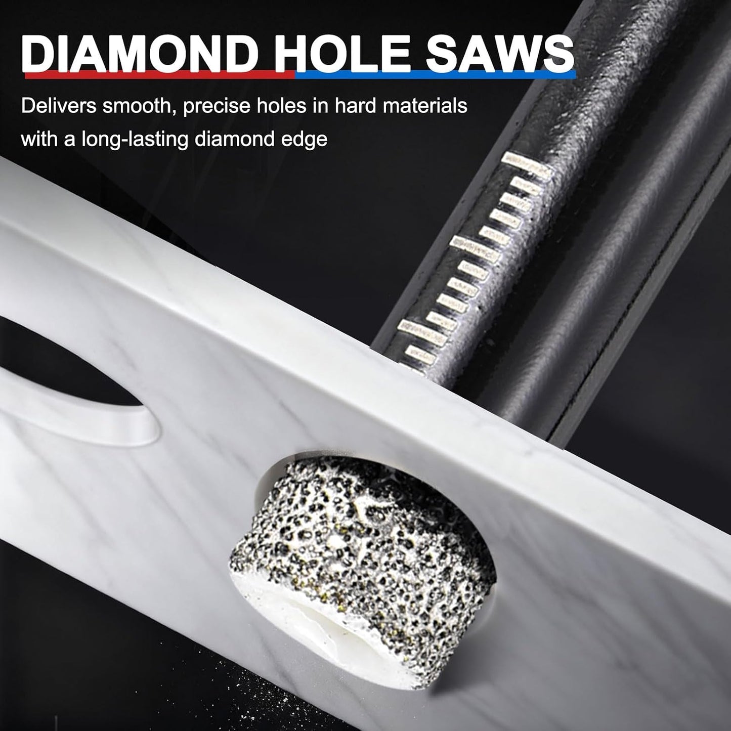 6Pcs 6-16mm Dry Diamond Core Drill Bit Set,Diamond Tile Hole Saw Kit with Hex Shank