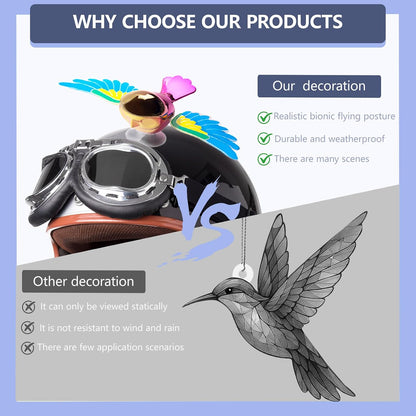 2Pcs Bionic Flying Bird, Funny and Cute Car Decoration, Wings Swing with Wind