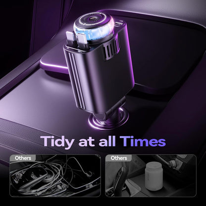 Newly Upgraded Retractable Car Charger with Aromatherapy and Starlight, 5 in 1 USB C Car Charger Adapter