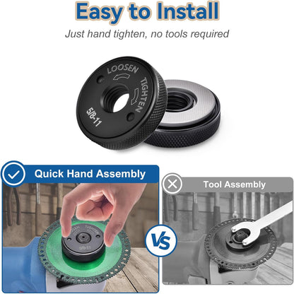 5/8-11 Thread Angle Grinder Flange Nut No Wrench Required,Grinder Nut for 4.5" and 5" Angle Grinder