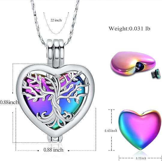 Tree of Life Urn Necklace for Ashes Heart Cremation Ashes Jewelry Memorial Jewelry Gift