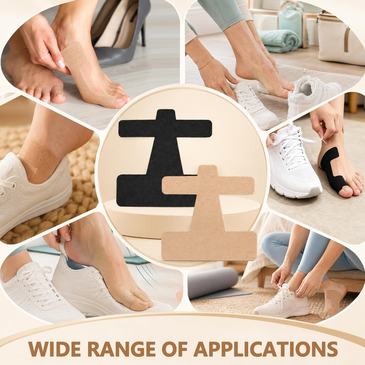 20Pcs Pre-Cut Bunion Support Tape, Elastic Breathable Latex-Free Kinesiology Tape