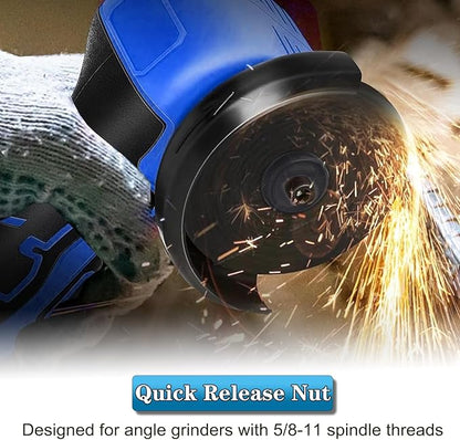 5/8-11 Thread Angle Grinder Flange Nut No Wrench Required,Grinder Nut for 4.5" and 5" Angle Grinder