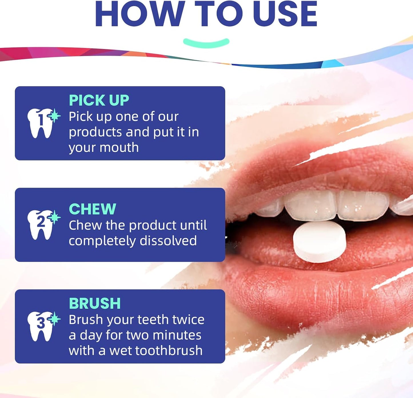 62PCS Hydroxyapatite Chewable Toothpaste Tablets