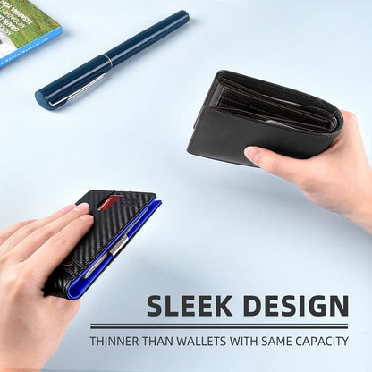 Genuine Leather Wallet for Men 12 Card Slim Mens Wallets Bifold RFID Blocking