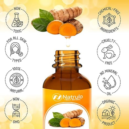 Kojic Acid & Turmeric Soap + All Natural Turmeric Skin Brightening Oil for Dark Spots - Cleanses Skin, Fights Acne, Evens Tone, Heals Scars