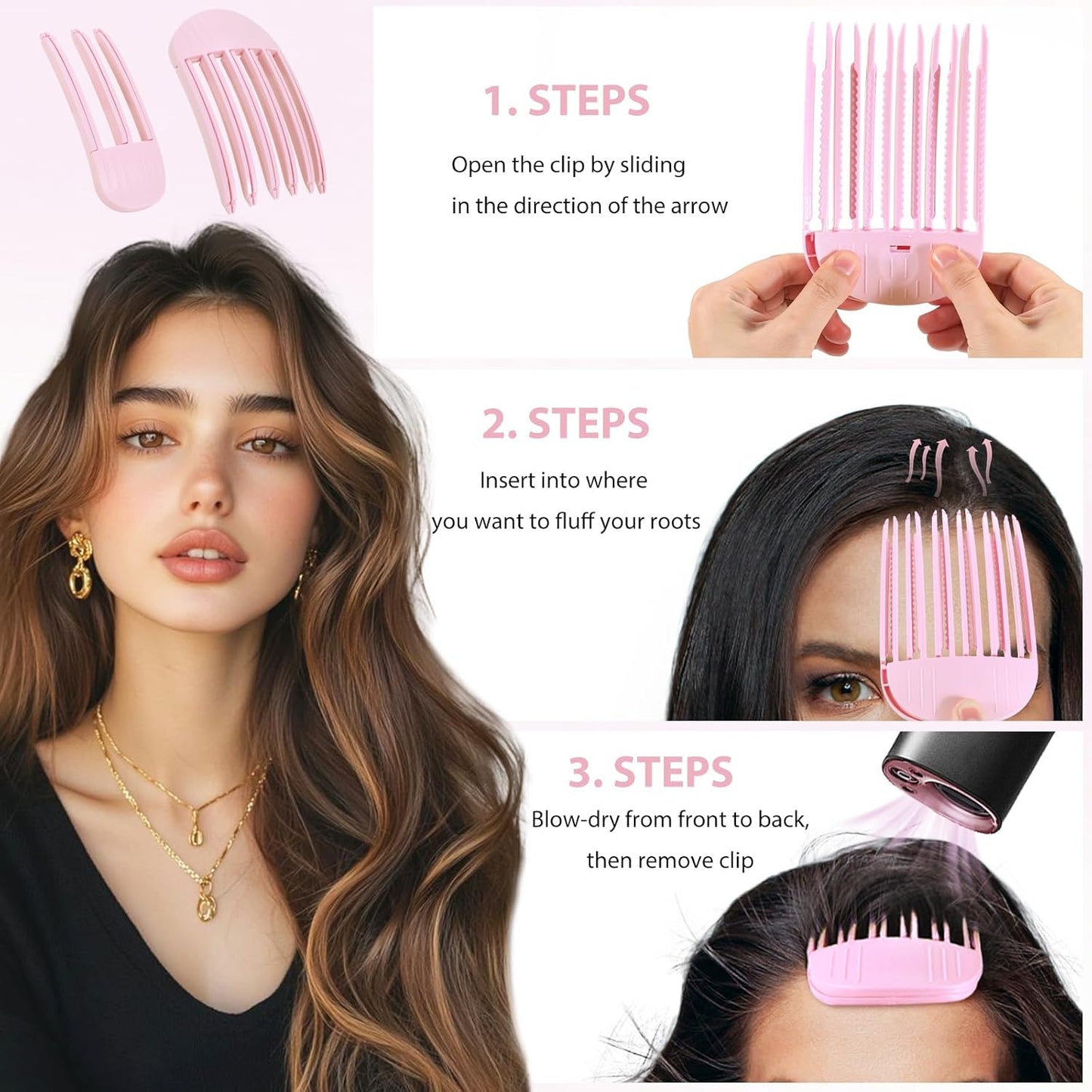 2PCS Volumizing Hair Clips for Women Root Booster