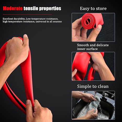 Silicone Car Steering Wheel Protective Cover, 33-40 CM Anti-Slip Soft Comfortable Steering Wheel Cover