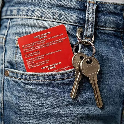 10 Pcs Tarjeta roja para immigrantes English & Spanish