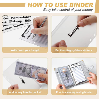 50Pcs Budget Binder with Cash Envelopes，Budget Binder, Cash Envelopes for Budgeting