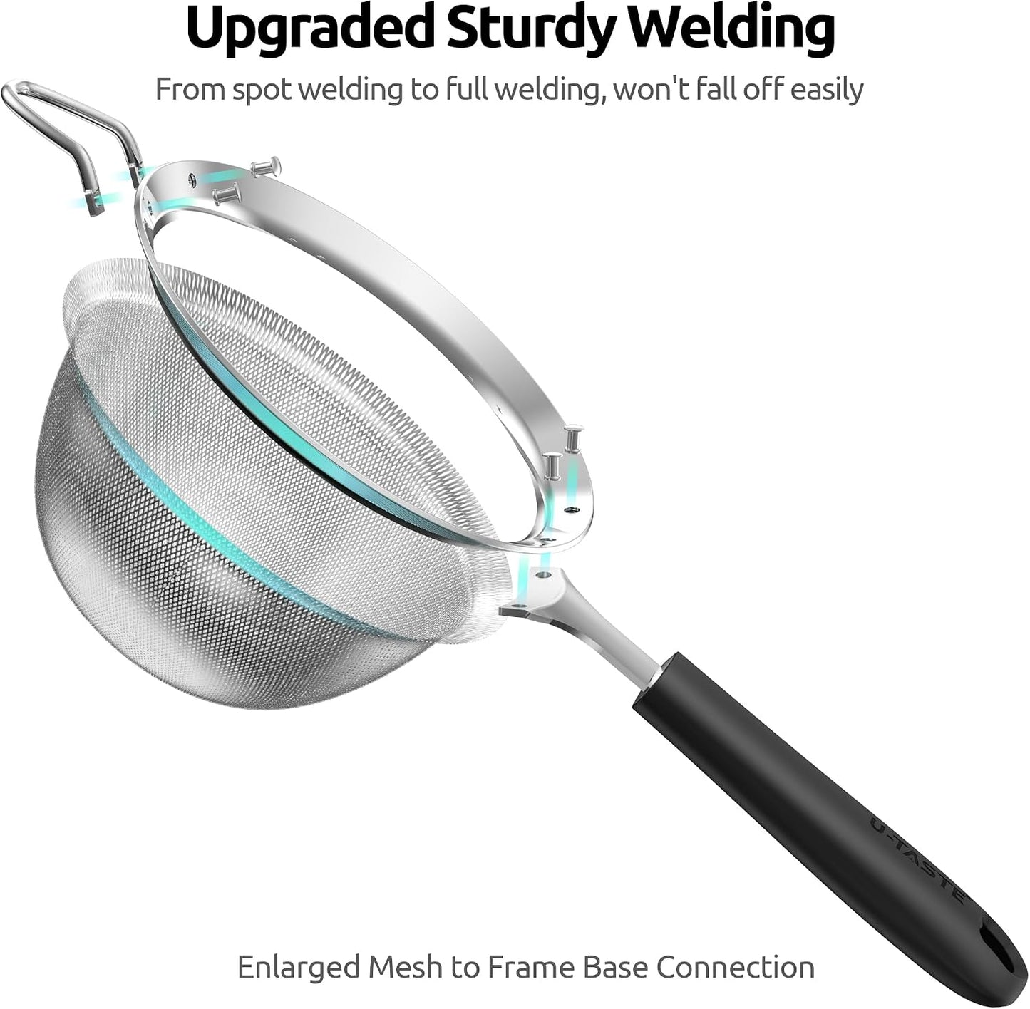 Fine Mesh Strainer - 3.4 Inch Round Sieve - Tea Strainers Soft-boiled Egg Magic Tool