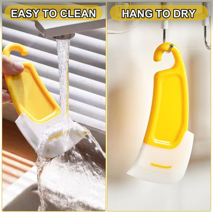 3Pcs Silicone Pan Scrapers - Cleaning Dish Scrapers with Hanging Hook - Flexible Pan Scraper Tool