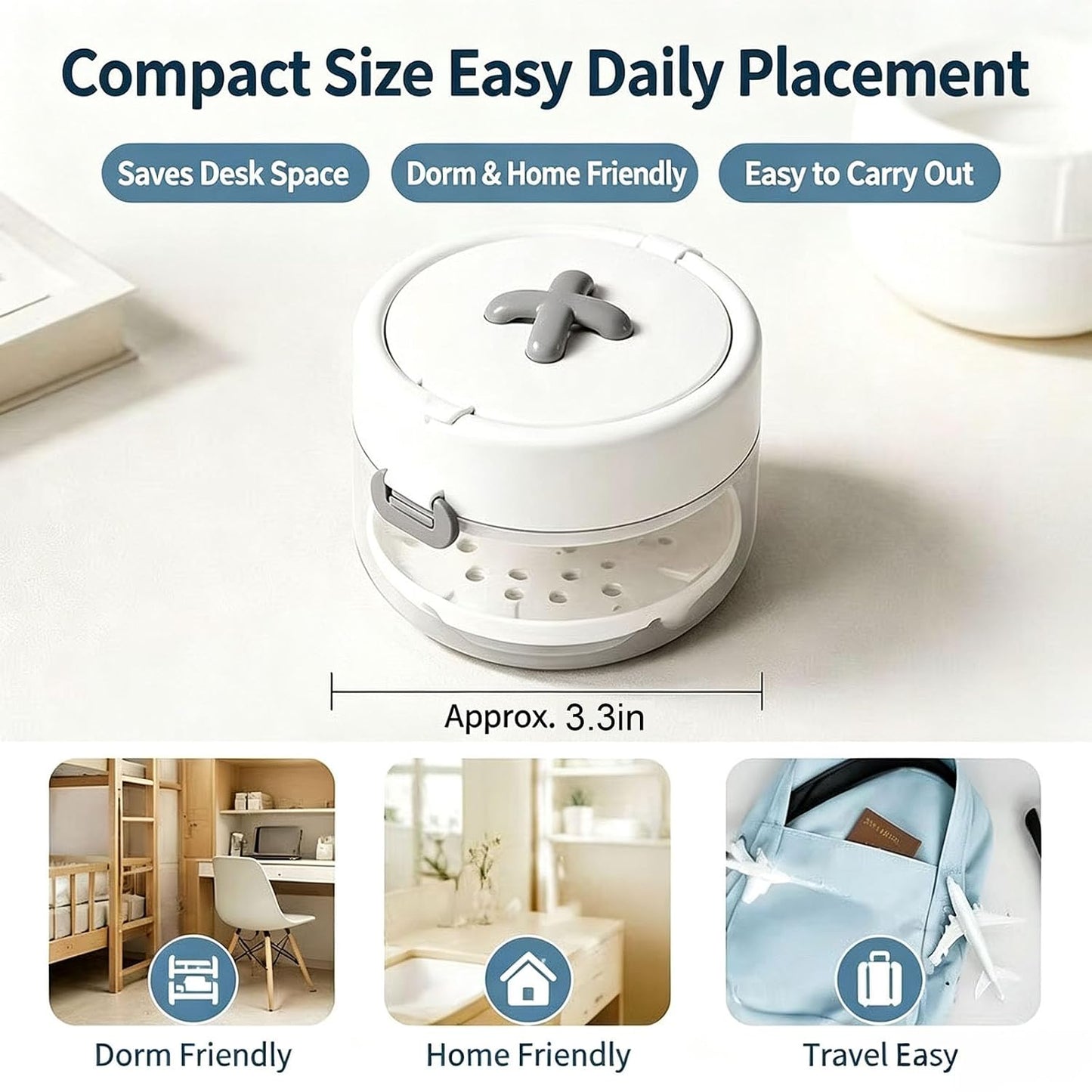 3-in-1 Retainer Case with Mirror and Cleaning Brush, Portable Retainer Case with Mirror