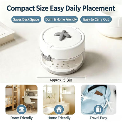 3-in-1 Retainer Case with Mirror and Cleaning Brush, Portable Retainer Case with Mirror