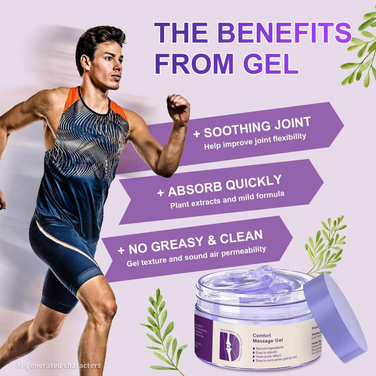 Joint Comfort Massage Gel, Soothes Discomfort for Neck, Back, Knees, Lumbar, and Feet