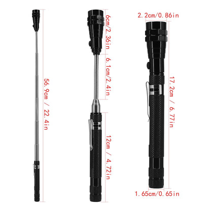Portable Telescopic Flexible Extensible Led Flashlights Torch Magnetic Head Pick Up Tool
