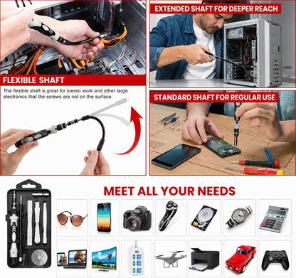 115 In 1 Multifunctional Precision Portable Screwdriver Set for Electronics, Watch, Computer Repair