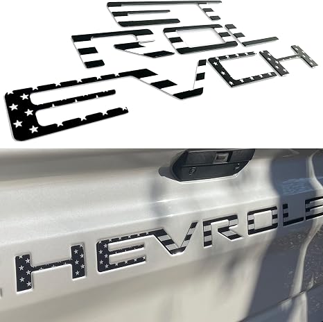 Tailgate Inserts Letters Compatible for 2019-2025 Sverado, 3D Raised & Strong Adhesive Decals Letters