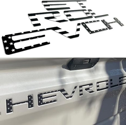 Tailgate Inserts Letters Compatible for 2019-2025 Sverado, 3D Raised & Strong Adhesive Decals Letters