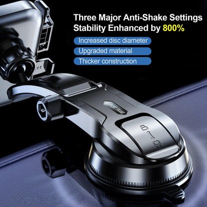 Universal Car Phone Mount, Supports 360-Degree Rotation — ABS Plastic, Strong Suction