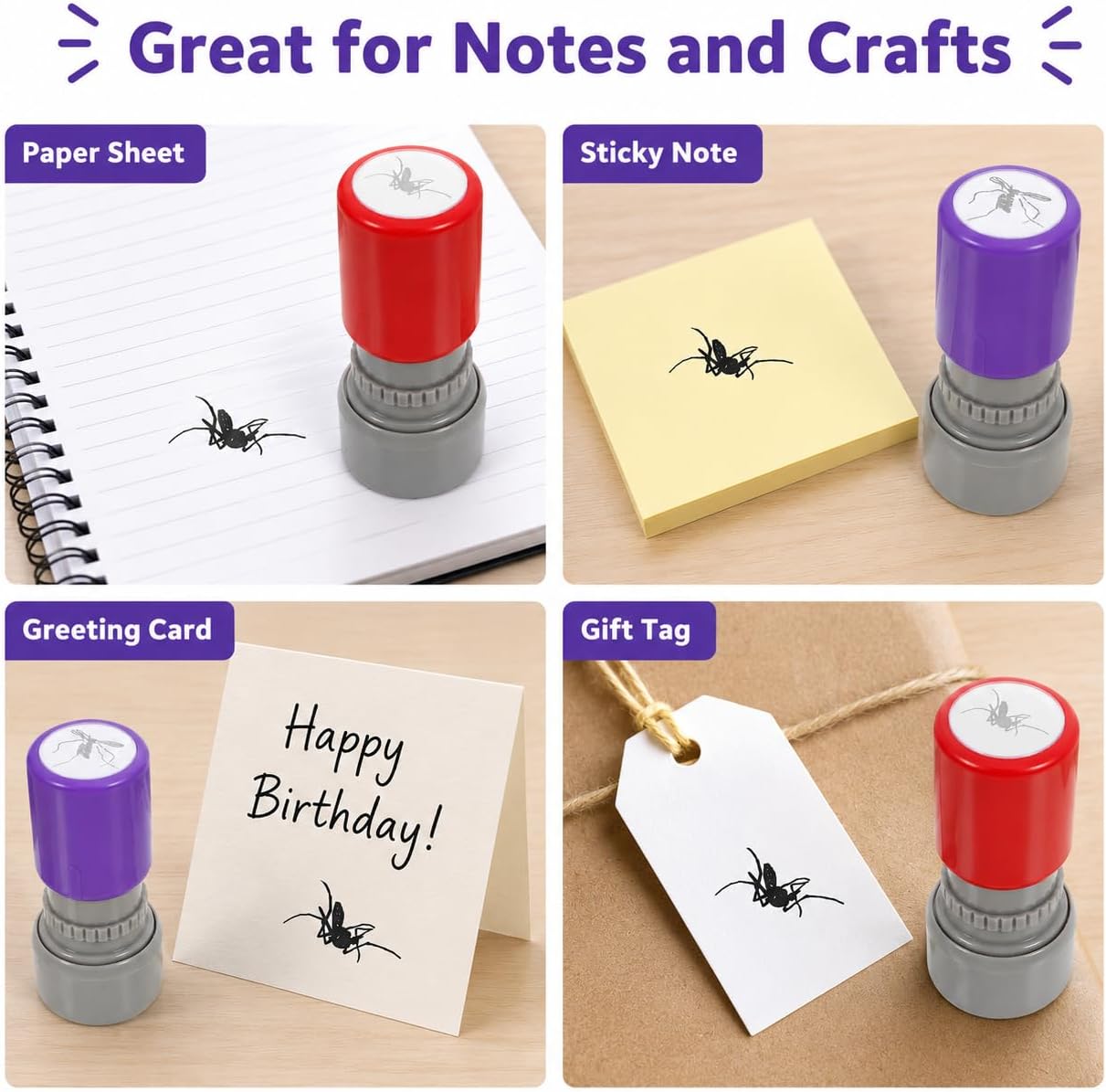 2 Pcs Mosquito Stamp Prank Self Inking Stamps