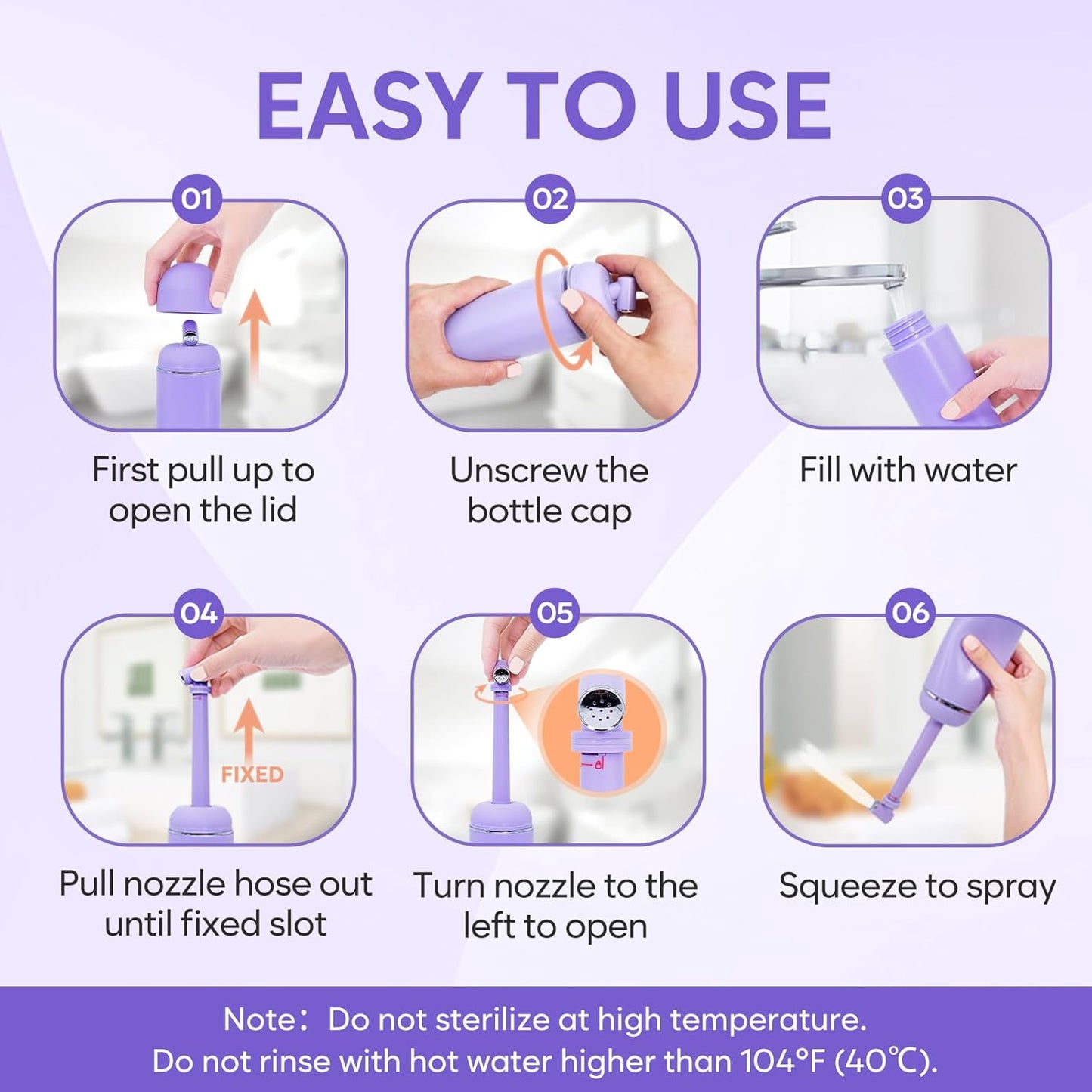 Portable Rinsing Bottle, Suitable for Various Nursing Care