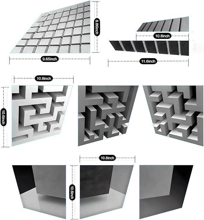 3PCS 3D Corner Wall Art Optical Illusion Decals