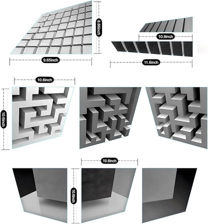 3PCS 3D Corner Wall Art Optical Illusion Decals