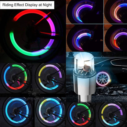 4 Pack LED Tire Lights for Car Trucks Valve Stem Cap Bike Golf Cart
