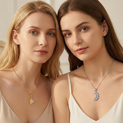 Sun and Moon Necklace for Best Friends Matching Set  Friendship Gift for Women