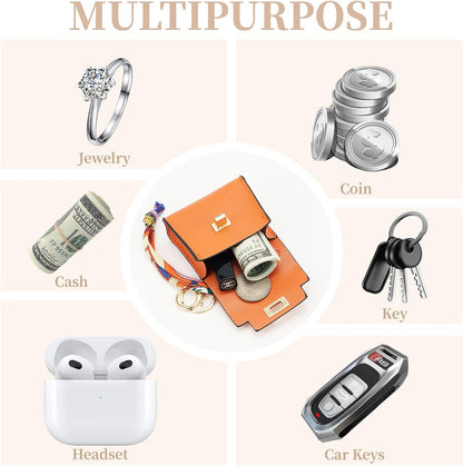 Mini Backpack Keychain for Women,Small Change Pouch Coin Purse Twist-lock