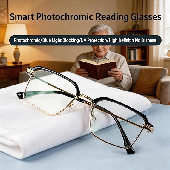 Smart Zoom Reading Glasses Ultra Light Anti Blue Presbyopic Reading Suitable