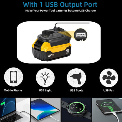 DM18M Converter Battery Adapter for Dewalt 20V & Milwaukee M18 18V Battery