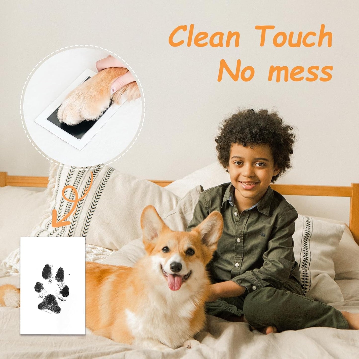 Paw Print Kit for Dogs & Cats, Inkless Pet Paw & Nose Print
