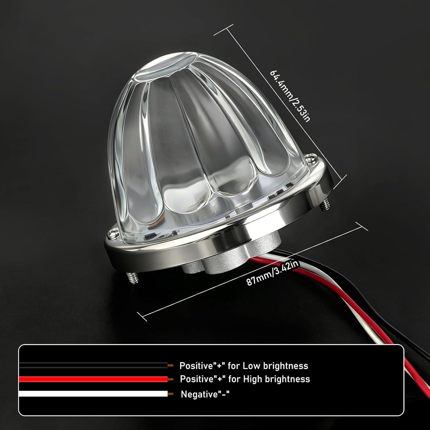 1 Pair Led Watermelon Lights Amber Side Marker Turn Signal Light | High Power Dual Function Two Brightness Mode