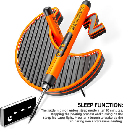 Cordless USB Rechargeable Portable Soldering Iron Kit, 3-speed Temperature Adjustable