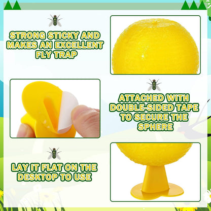 4Pcs Fruit Fly Sticky Trap Balls Fungus Gnat Killer Bug Catcher Gnat Trap Insect Traps