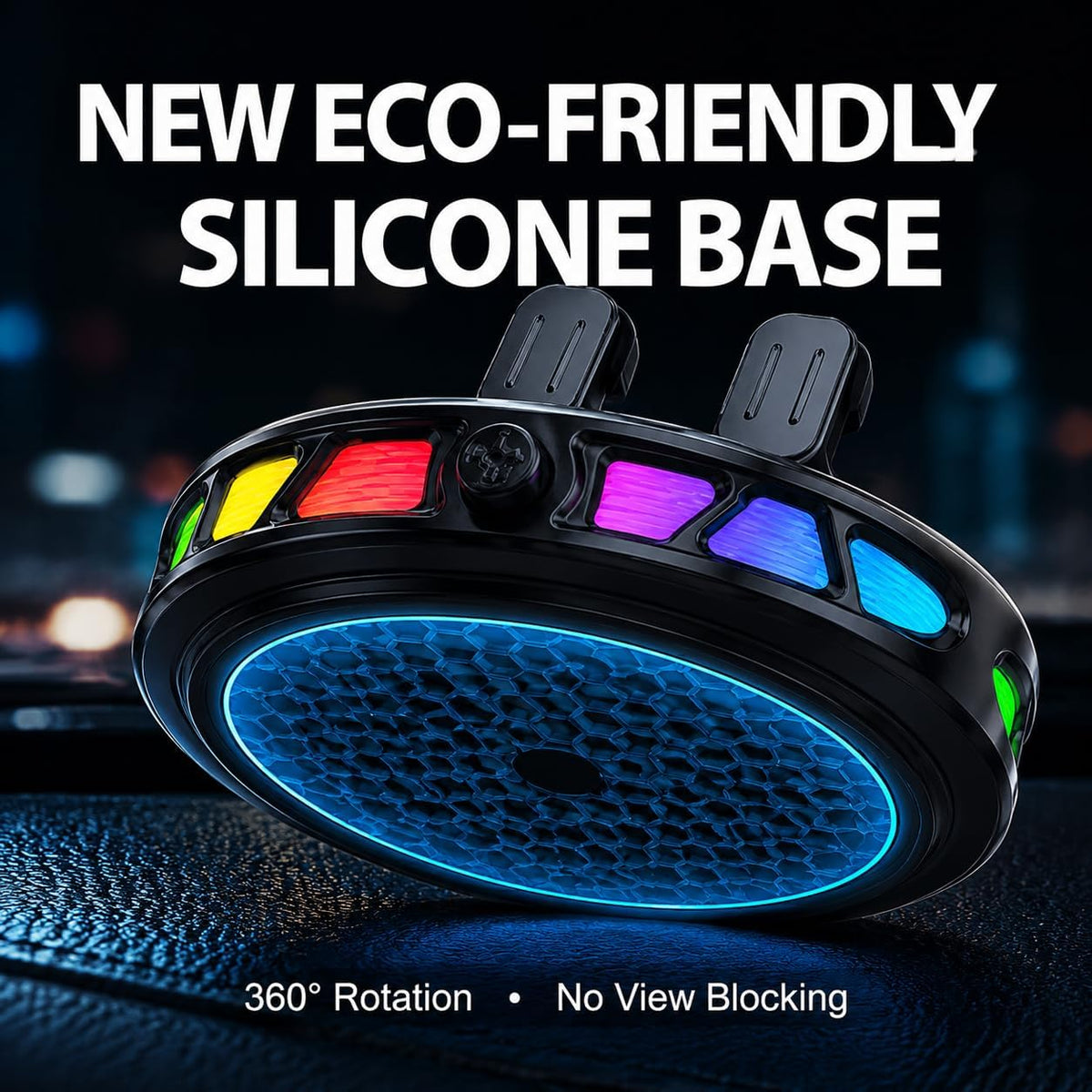 15W MagSafe Car Mount Charger with 7-Color RGB Light, Car Phone Holder for Your Car