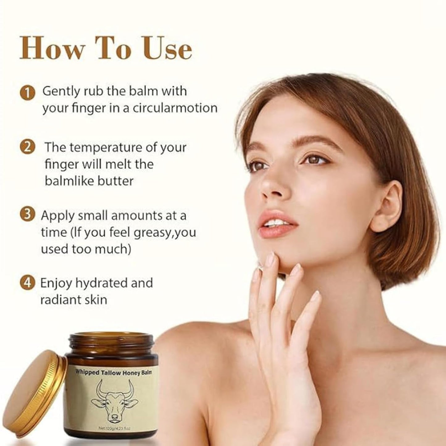 Whipped Tallow Honey Lip Balm, Tallow Honey Body Balm
