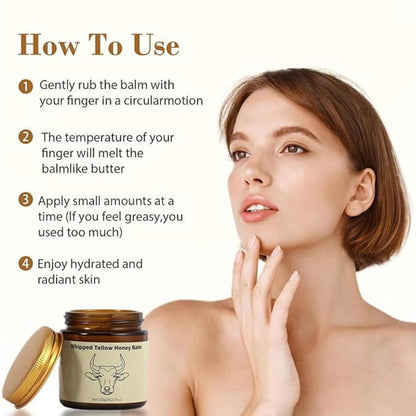 Whipped Tallow Honey Lip Balm, Tallow Honey Body Balm