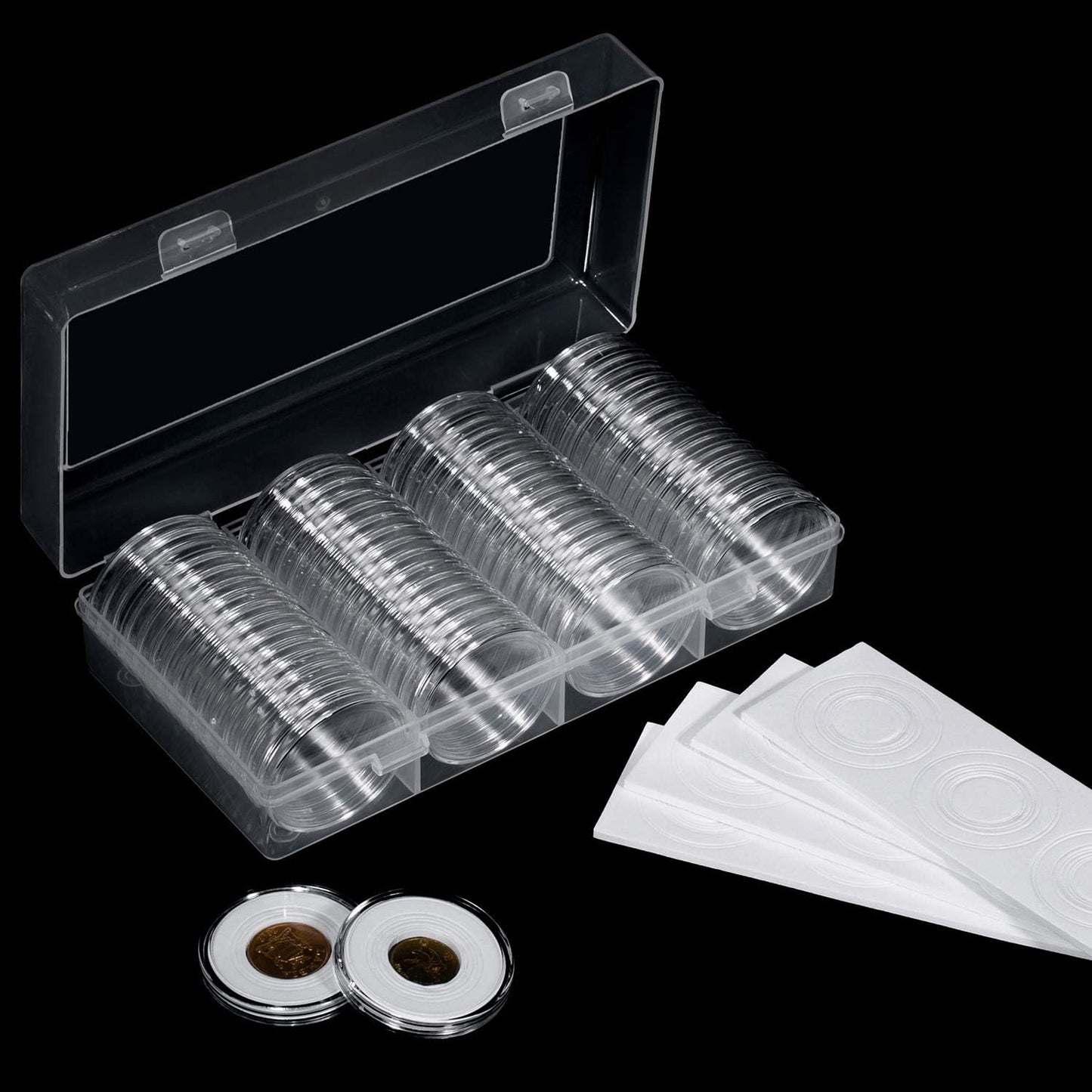 100 Pieces 30mm Coin Capsules Coin Holders for Collectors