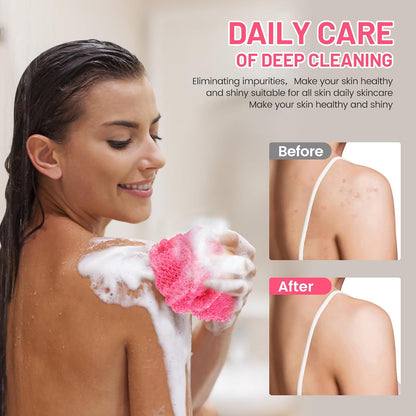 2PCS African Net Sponge, Authentic Exfoliating Body Scrubber for Bath and Shower
