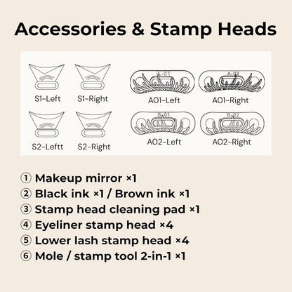 3-in-1 Eyeliner & Bottom Lash Stamp Kit, Waterproof