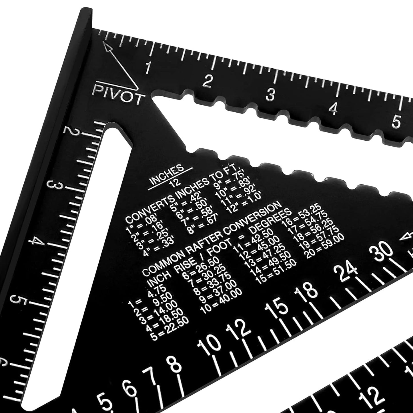 Aluminum 12-inch Rafter Square Professional Carpenter Measuring Layout Tool