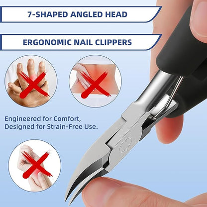 5Pcs Stainless Steel Nail Tool Set - Complete Manicure & Pedicure Kit with Nail Clippers, File & Nippers